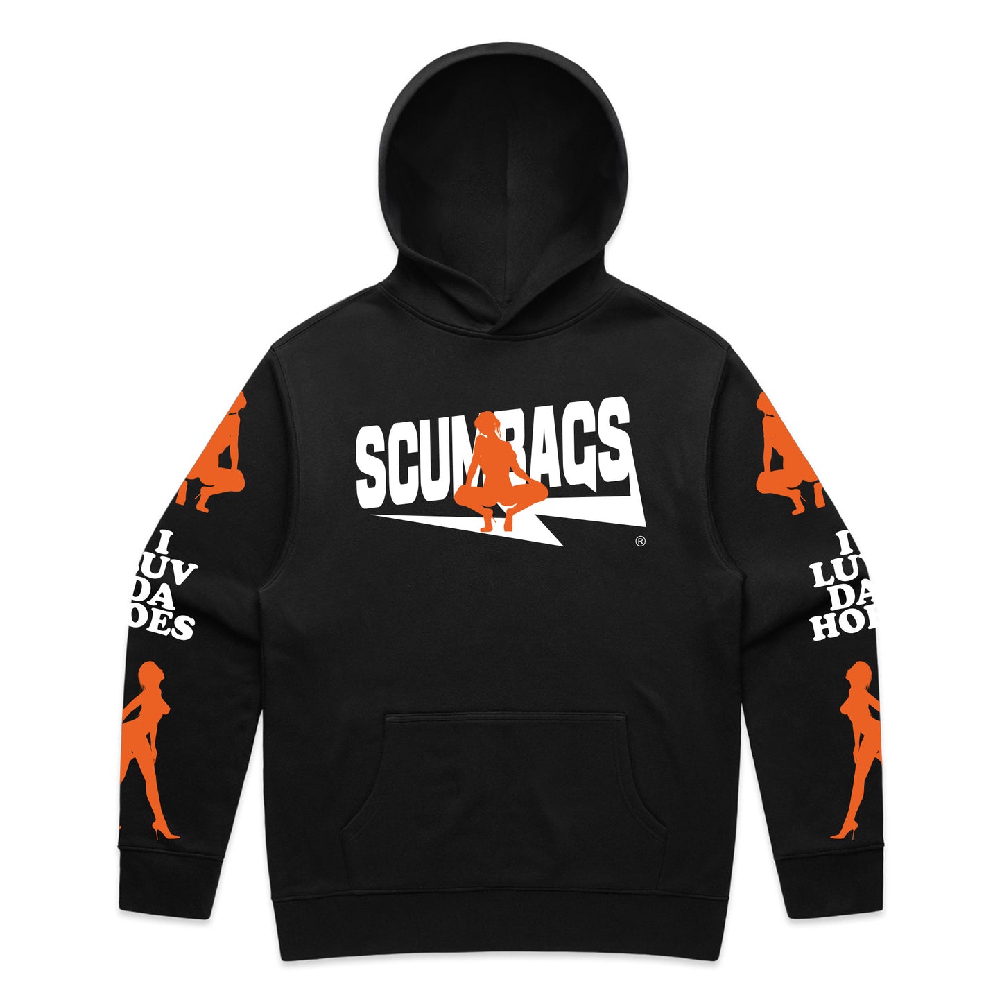 I Luv ( Orange ) - Pullover Hoody