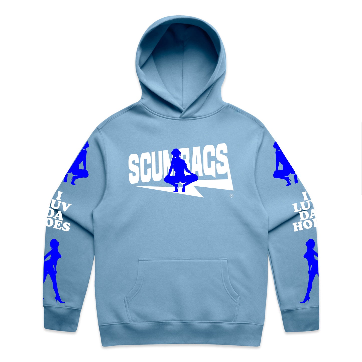 I Luv ( Blue ) - Pullover Hoody