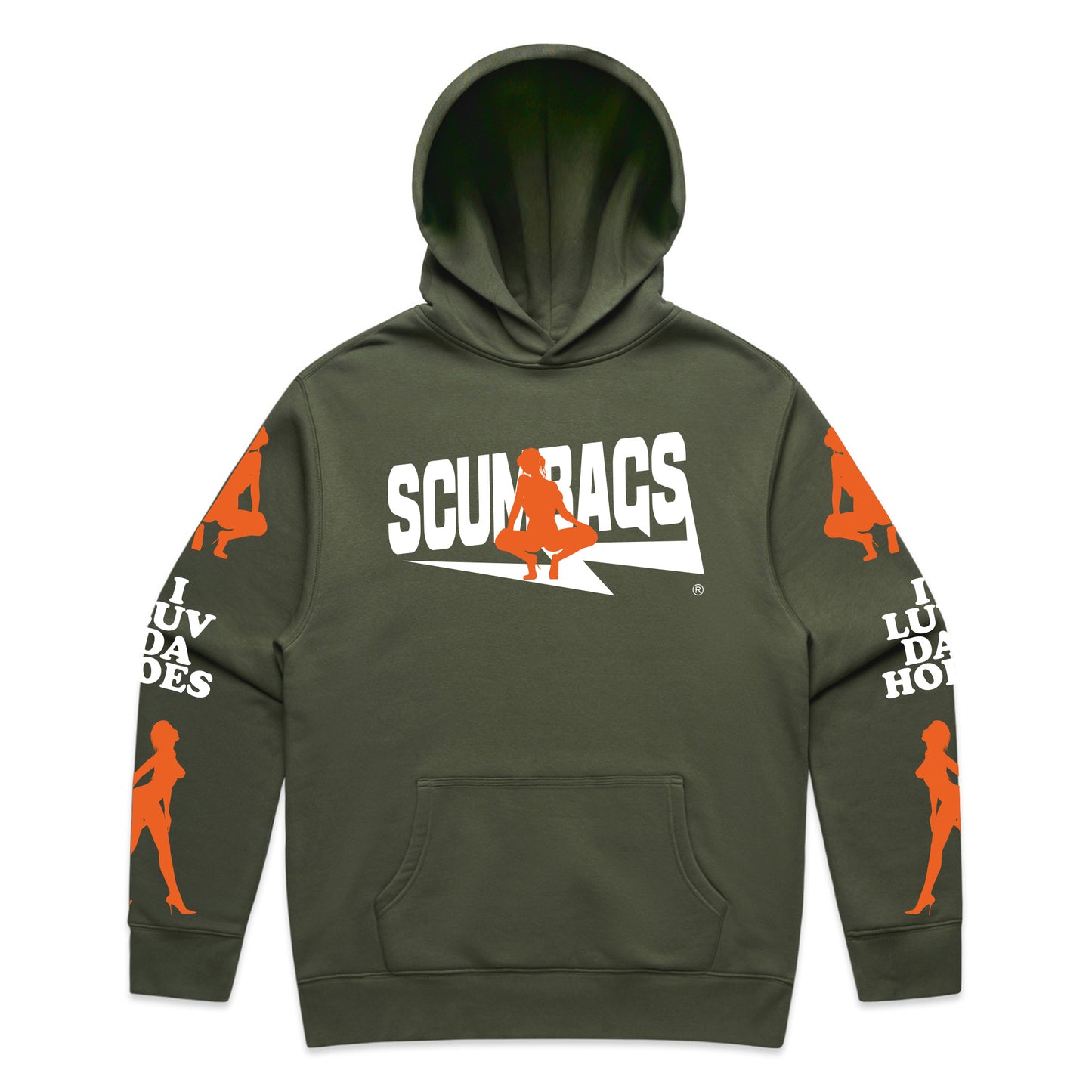 I Luv ( Orange ) - Pullover Hoody
